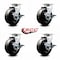 Service Caster 5 Inch Phenolic Swivel Caster Set with Roller Bearings and Brakes SCC SCC-20S520-PHR-TLB-4 - alternate 6